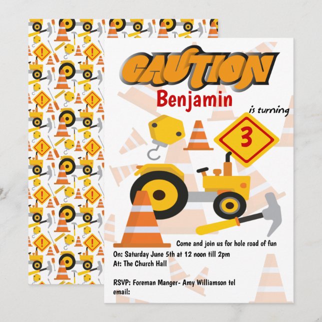 Kindergeburtstag-Party Einladung (Vorne/Hinten)