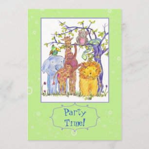 Kindergeburtstag Party Einladung Zoos Art