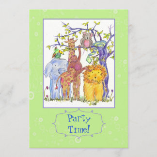 Kindergeburtstag Party Einladung Zoos Art