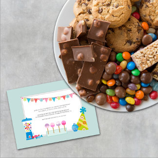 Kindergeburtstag-Party Einladungen {Süßigkeiten-Bu