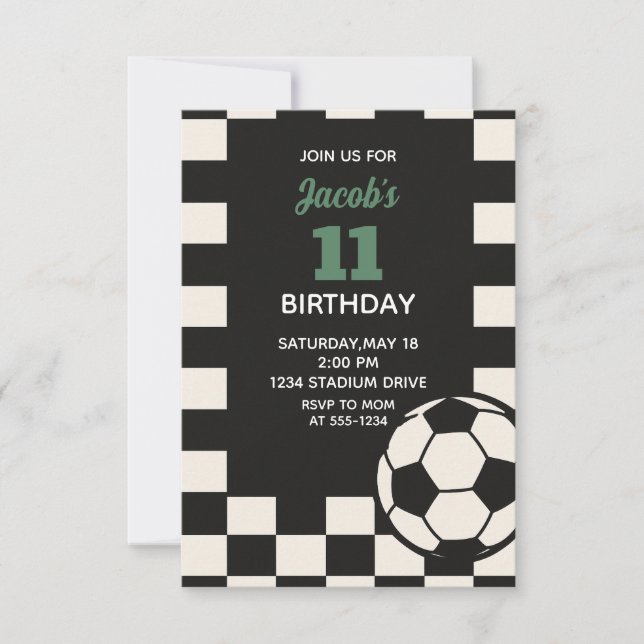 Kindergeburtstag Party - Fußballjungen zum Geburts Einladung (Vorderseite)