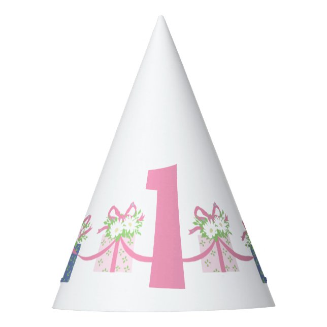 Kindergeburtstag Party Hat - ONE - Geschenkthema Partyhütchen (Vorderseite)
