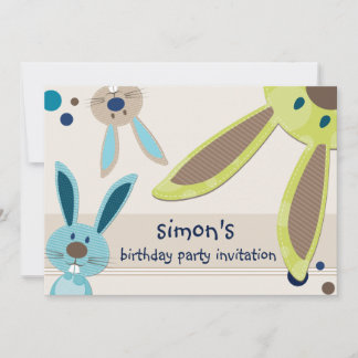 KINDERGEBURTSTAG PARTY INVITE niedliche Bunny Peki Einladung