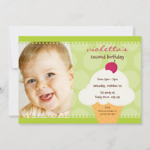KINDERGEBURTSTAG PARTY INVITE niedlicher Eiskegelk Einladung