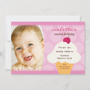 KINDERGEBURTSTAG PARTY INVITE niedlicher Eiskegelk Einladung