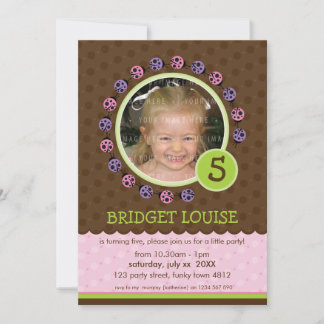 KINDERGEBURTSTAG PARTY INVITE niedlicher Ladybird- Einladung