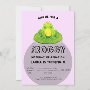 Kindergeburtstag Party King Frog Einladung
