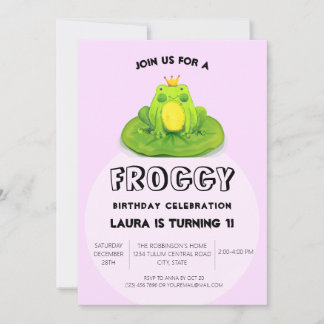 Kindergeburtstag Party King Frog Einladung