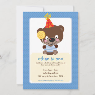 KINDERGEBURTSTAG-PARTY LADEN teddybear Lutscher Einladung