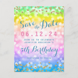 Kindergeburtstag Party Save the Date Einhorn Regen Ankündigungspostkarte