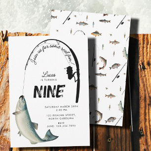 Kindergeburtstag-Party zum Thema Fischfang Einladung