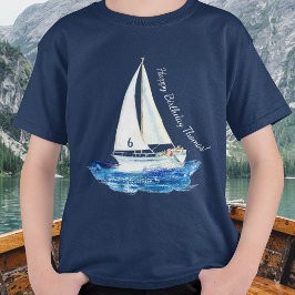 Kindergeburtstag Personalisiert Ocean Sailboat T-Shirt