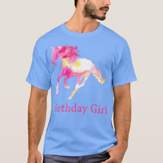 Kindergeburtstag Pink Wasserfarbe Pferdegeschenk f T-Shirt