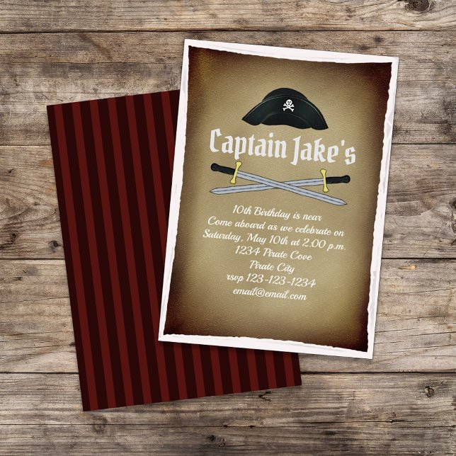 Kindergeburtstag Pirate Party Karte Niedlich Whims (Pirate themed birthday party invitations. )