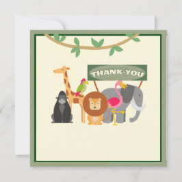 Kindergeburtstag Safari Flat Danke Karte