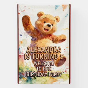 Kindergeburtstag Tiere - Süßer Teddybär 1 Banner
