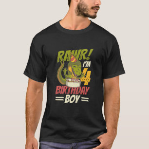 Kindergeburtstag Trex Dinosaur 4Th Geburtstagskind T-Shirt