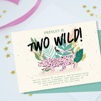 Kindergeburtstag von zwei wild lebenden Party Einladung