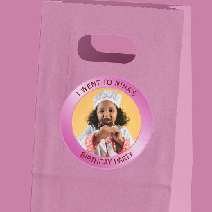 Kindergeburtstagsgast Pink Runder Aufkleber