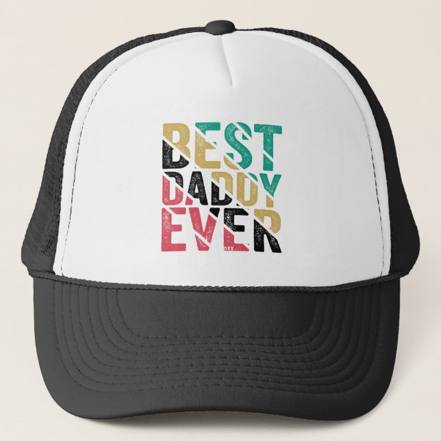 Kindergeschenk an Vater Moderne Typografie Best Da Truckerkappe (Vorderseite)