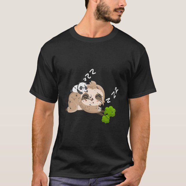 Kindergeschenk Idee Sleepy Panda Sloth T-Shirt (Vorderseite)