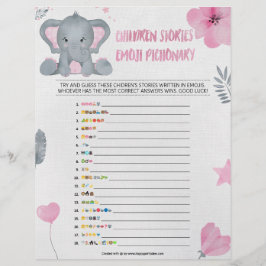 Kindergeschichte Emoji Pictionary [Baby Elephant] Briefbogen