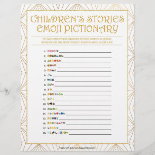Kindergeschichten Emoji Pictionary [Goldene Linien Briefbogen
