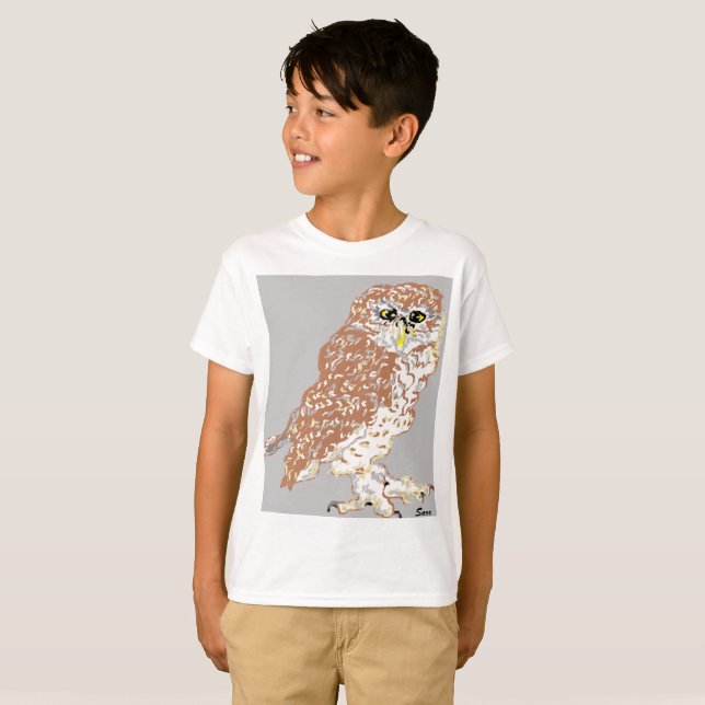 Kinderhähne TAGLESS® T - Shirt Gepunktet Owl (Vorne ganz)
