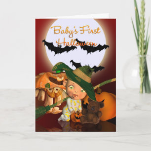 KinderHalloween mit Fledermäusen und Kürbissen Karte
