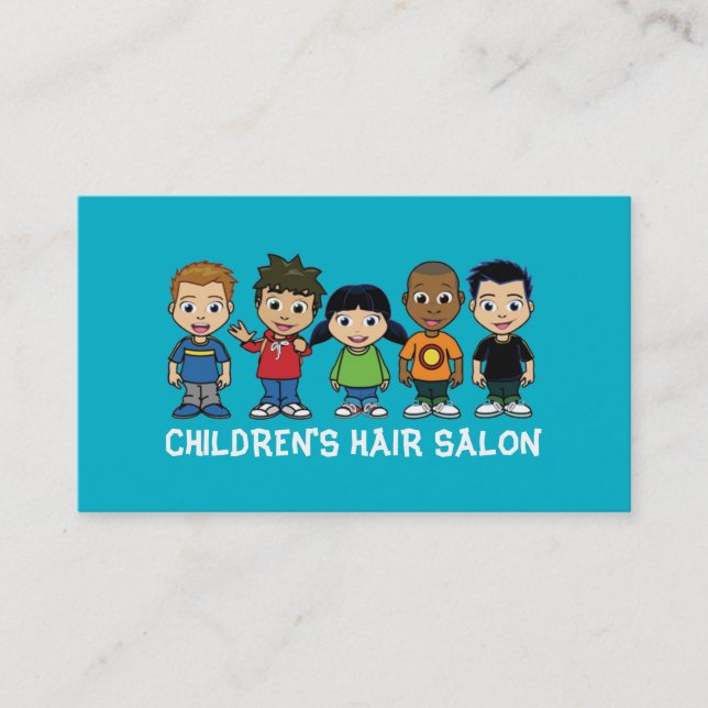Kinderheim Friseur Stylist Shop Schönheit Visitenkarte (Vorderseite)