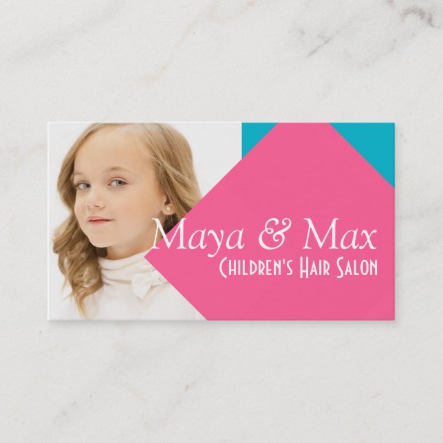 Kinderheim Salon Stylist Shop Beauty Visitenkarte (Vorderseite)