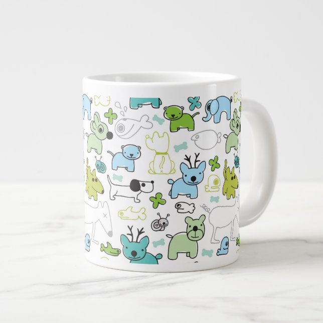 Kinderhintergrund Jumbo-Tasse (Vorderseite Rechts)