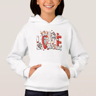 Kinderhoodie Adorable Cartoon Katzen Hoodie
