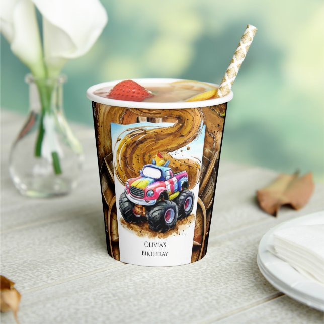 Kinderhornfahrer Geburtstag Pappbecher (In Situ)