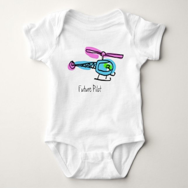 Kinderhubschrauber, zukünftiger Pilot Baby Strampler (Vorderseite)
