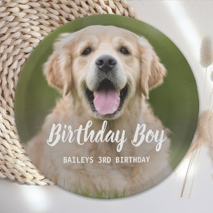 Kinderhund Geburtstagspartei Custom Pet Foto Pappteller