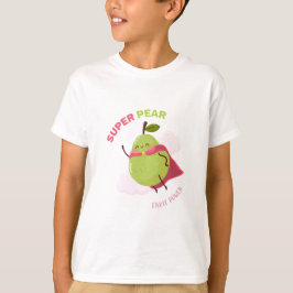 Kinderillustration eines Superhelden-Birne T-Shirt