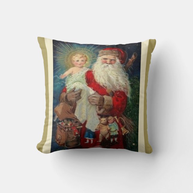 Kinderjesus-Geschenke Sankt Sankt Nikolaus Kissen (Vorderseite)