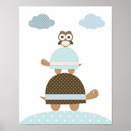 Kinderjugendliche Turle Uhu Kinderzimmer Art Poster