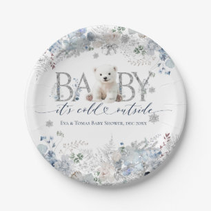 Kinderkälte außerhalb von Floral & Bear Baby Boy D Pappteller