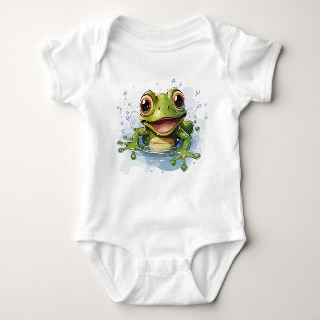 Kinderkarosserie-Frosch Baby Strampler (Vorderseite)