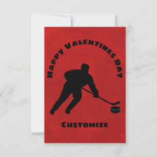 Kinderkarte des Glücklichen Valentinstag Hockey-Sp RSVP Karte