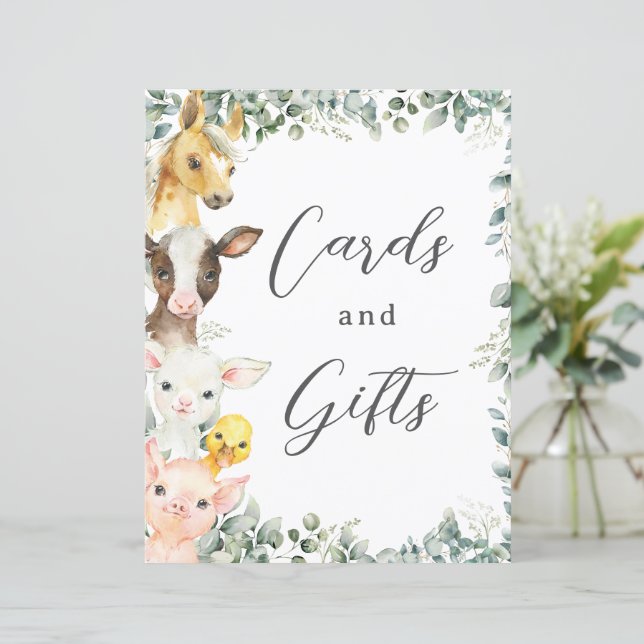 Kinderkarten und Geschenkgutscheine für Landtiere (Stehend Vorderseite)