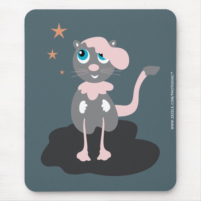 Kinderkatze Illustration Süße Cartoon-Kitty Mousepad (Vorne)