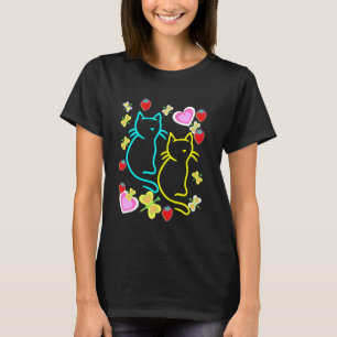 Kinderkatzen Kind Katze Frühling Sommer Herz Hören T-Shirt