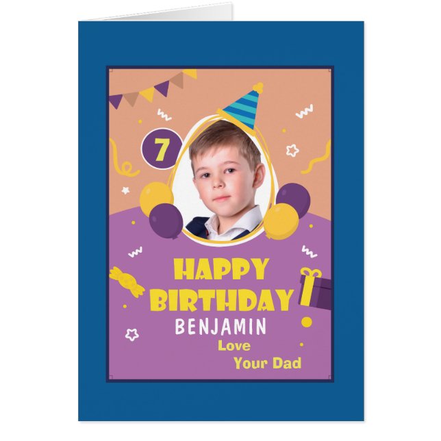 Kinderkid Foto Happy Birthday Personalize Card (Vorne)