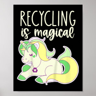 Kinderkind Earth Day Gerecycelt Einhorn Girls Recy Poster