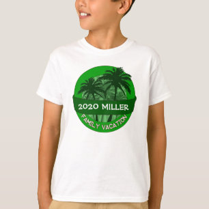 Kinderkleid mit grüner Palme individuelle Name T-Shirt