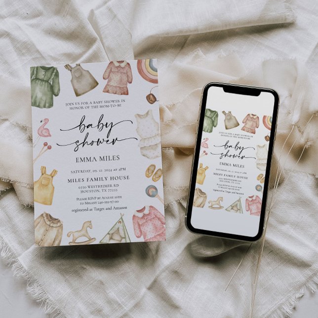 Kinderkleidung Einladung zur Kinderdusche (Von Creator hochgeladen)