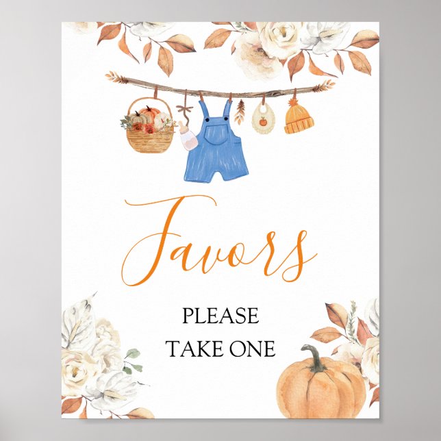 Kinderkleidung Pumpkin Fall Baby Duschfavoriten Poster (Vorne)